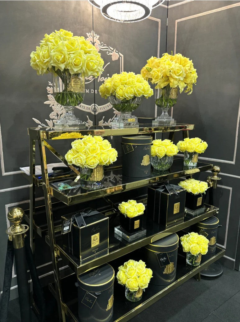 Côte Noire Grand Bouquets RRB08 bouquet roses jaunes vase rond