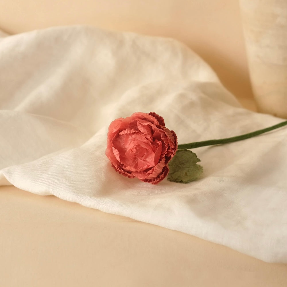 Flowrette Renoncule fleur papier vieux rose x1