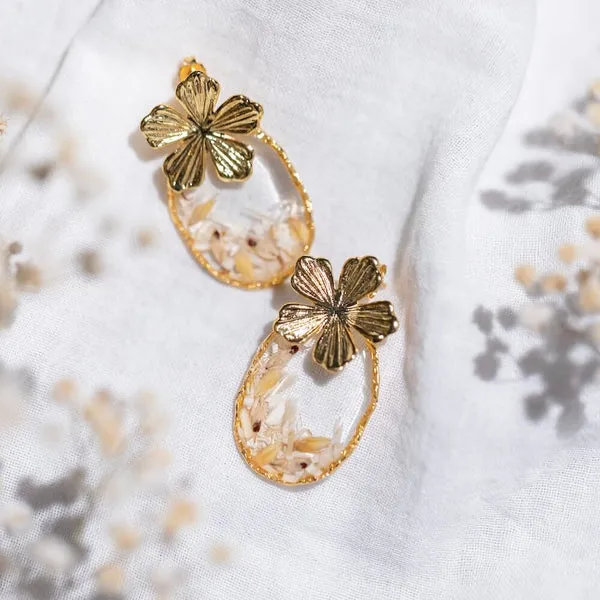 Flowrette Daisy boucles fleurs séchées large doré