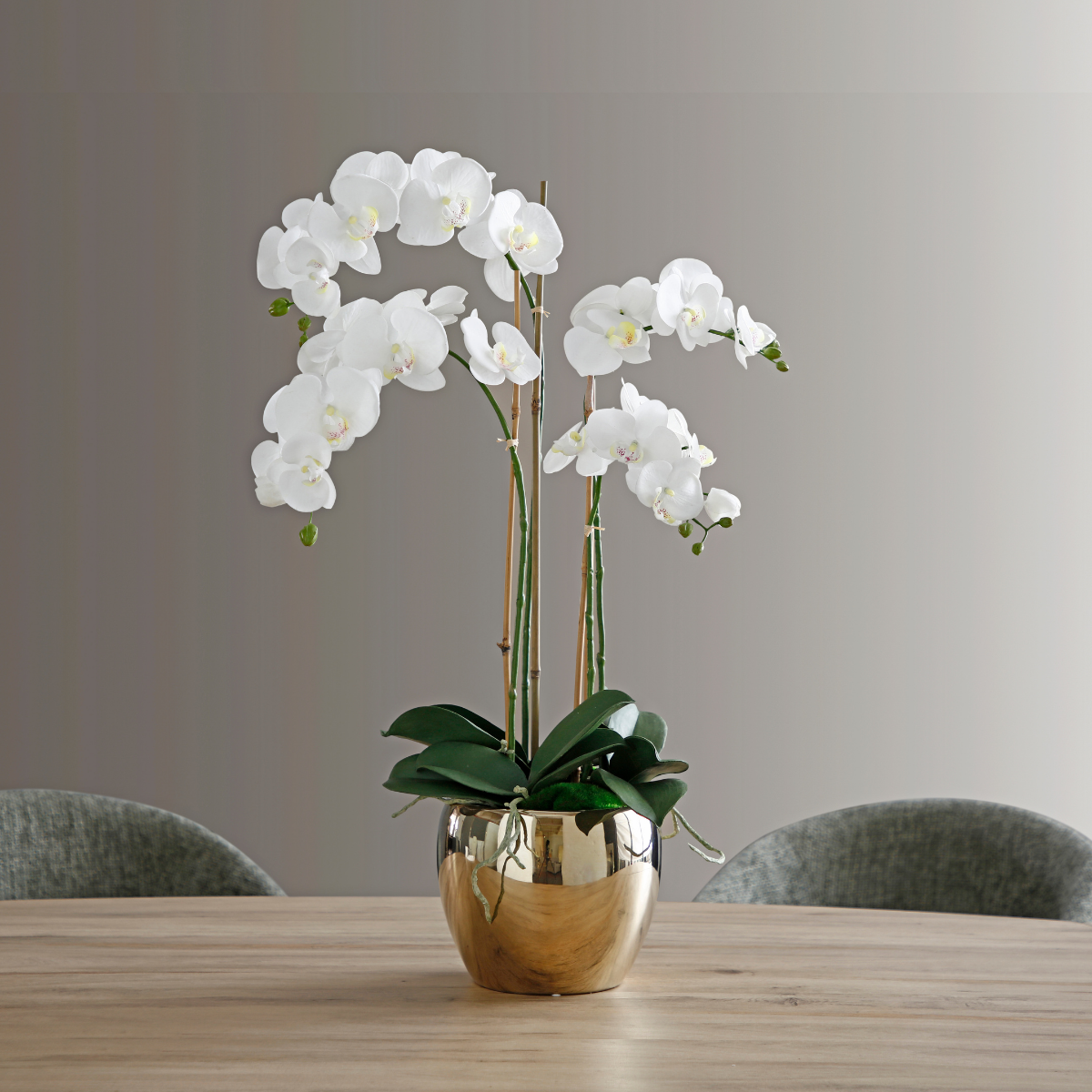 Sia Home Composition orchidée artificielle vase doré 79cm
