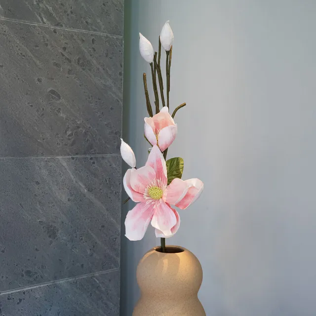 Flowrette Magnolia blanc rose fleur papier x1
