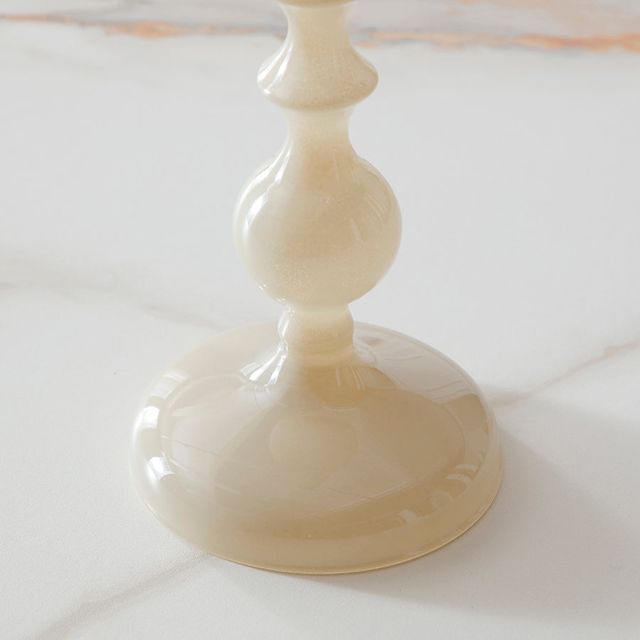 Sia Nude Bougeoir Verre Crème Beige Rosé 28 cm
