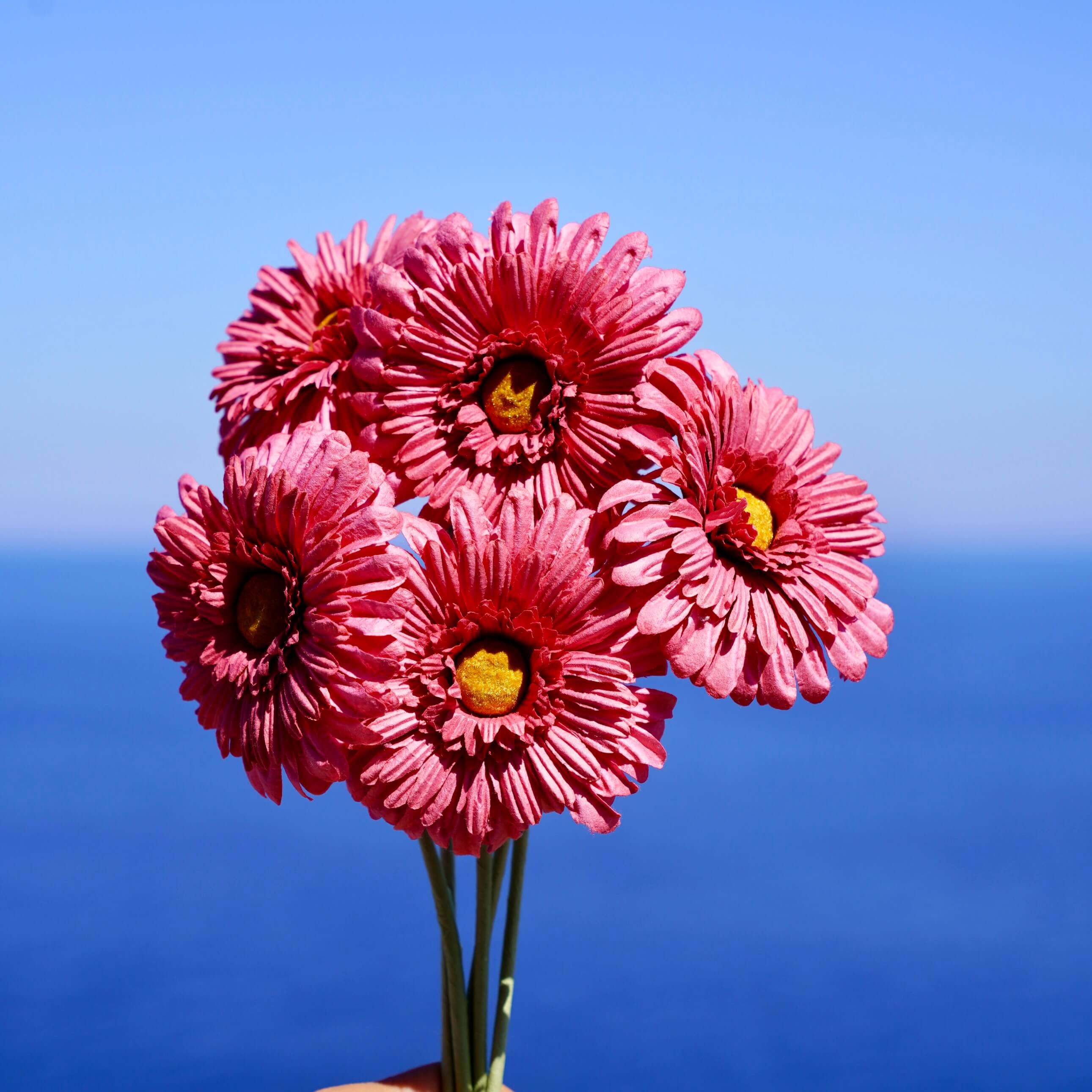 Flowrette Gerbera fleur papier fuchsia x1 élégante