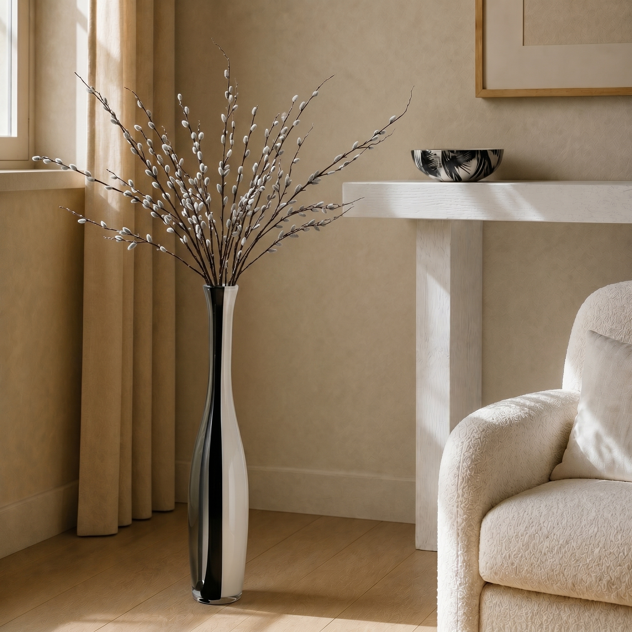 Sia Home Branche de Saule 155 cm branche artificielle crème
