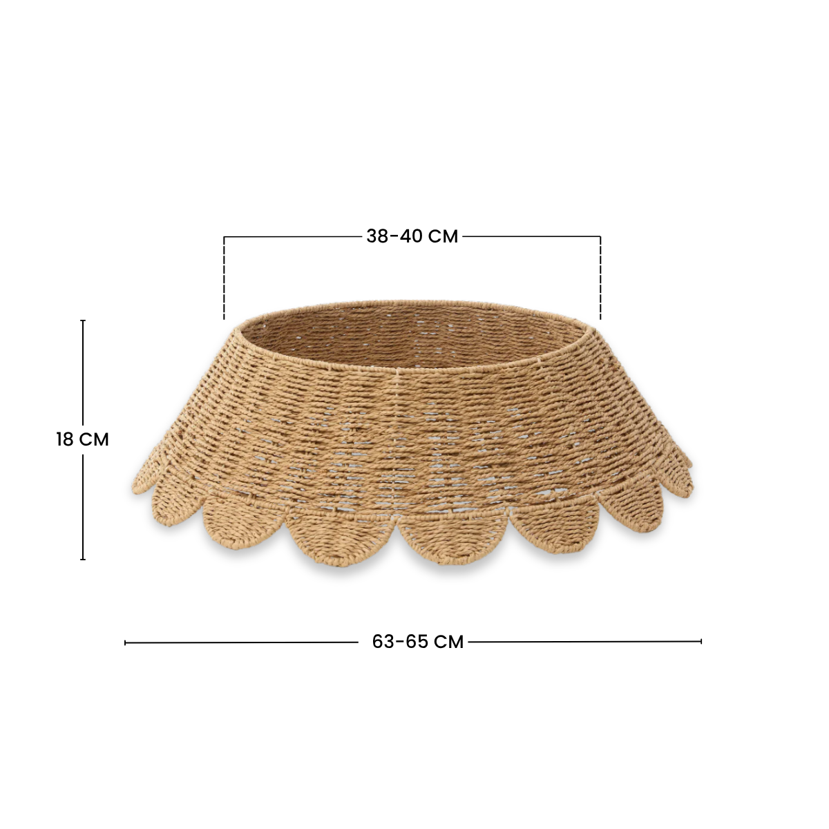 Sia Home 65 cm cache-pied sapin Noël beige corde papier