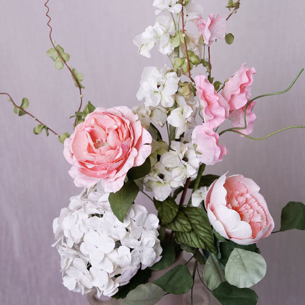 Flowrette Fleurs papier Bouquet Modigliani blanc rose
