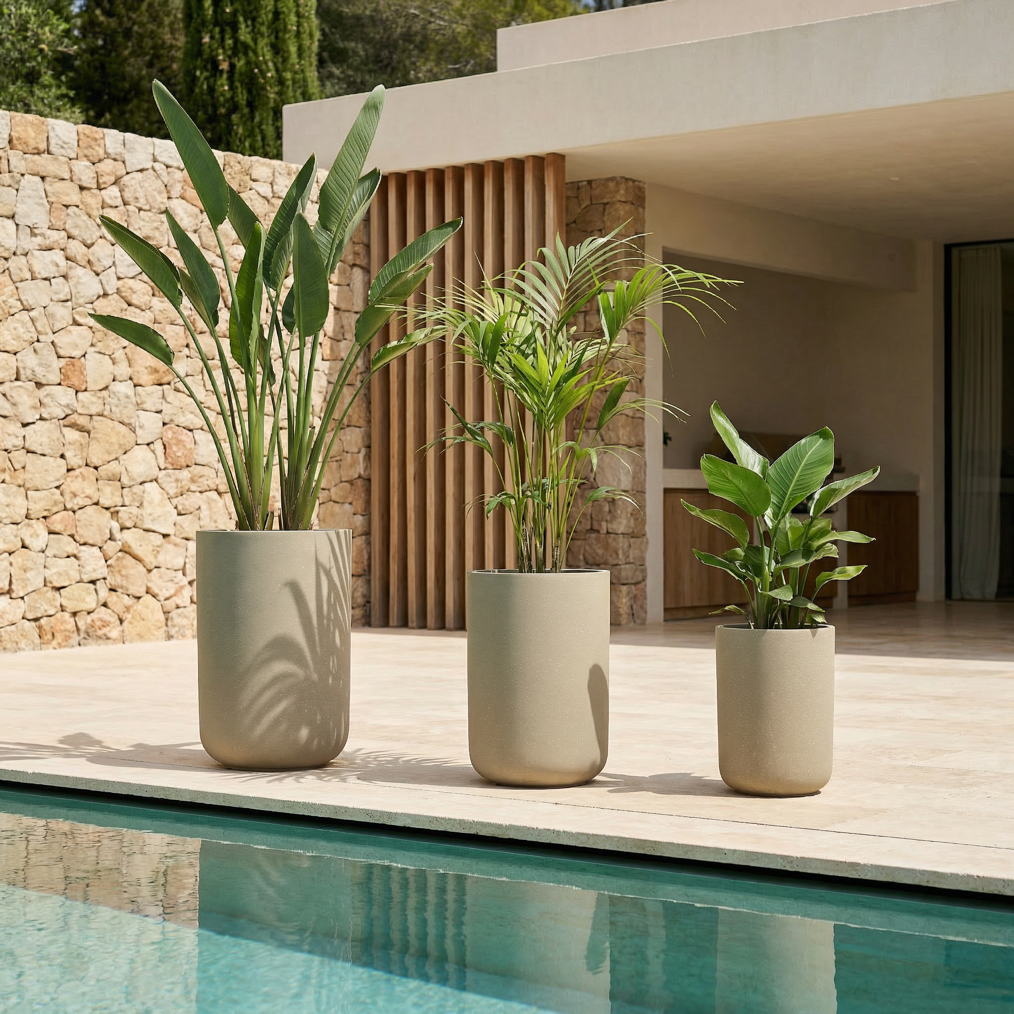 Sia Home Cache-Pot Terra allongé 60 cm cache-pot beige