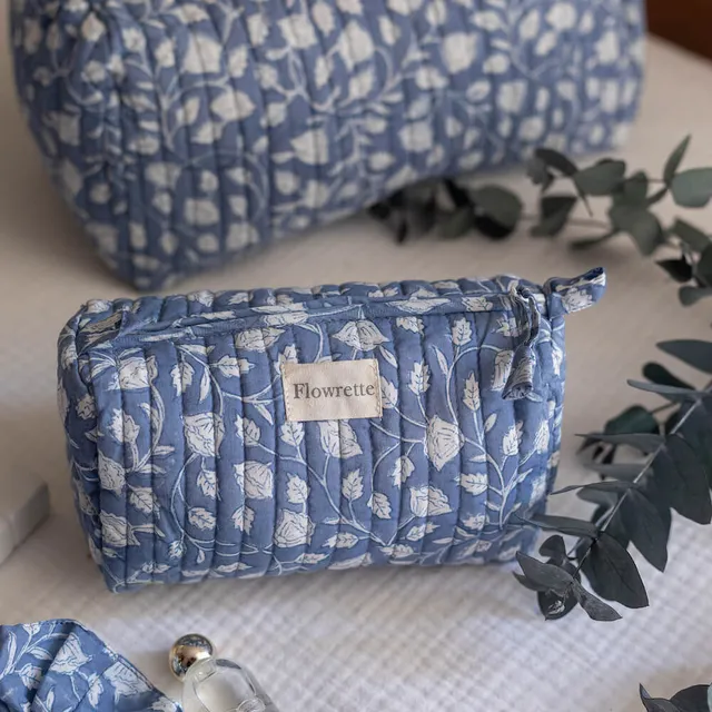 Flowrette Jodhpur trousse de toilette coton bleu taille S fleurs