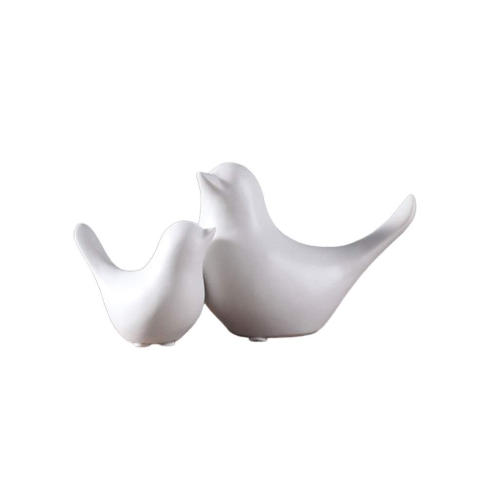 Winomo lot 2 oiseaux céramique blanche déco minimaliste