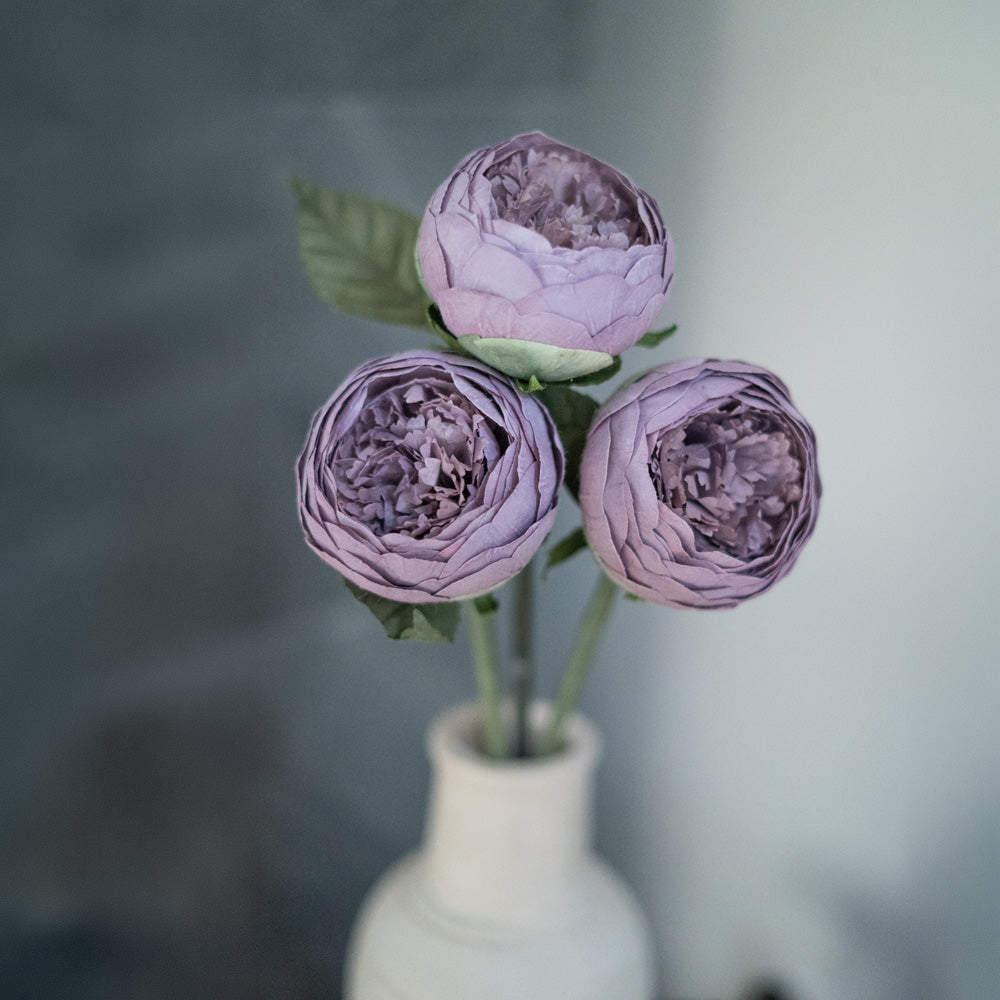 Flowrette Fleurs en papier Bouton de pivoine papier mauve x1