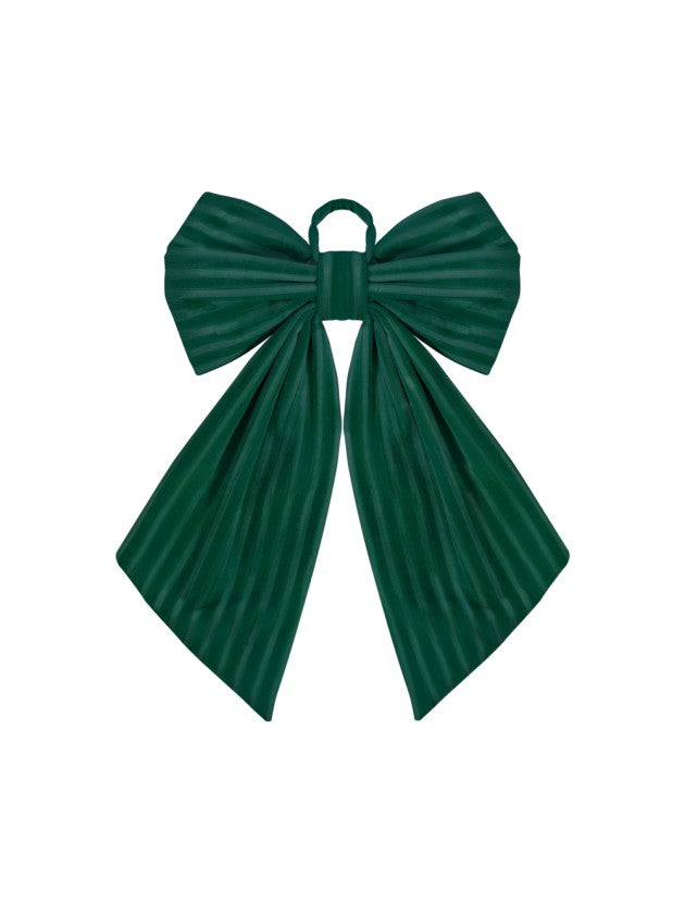 Feuillazur Rungis noeud velours vert texturé 34x5x36cm