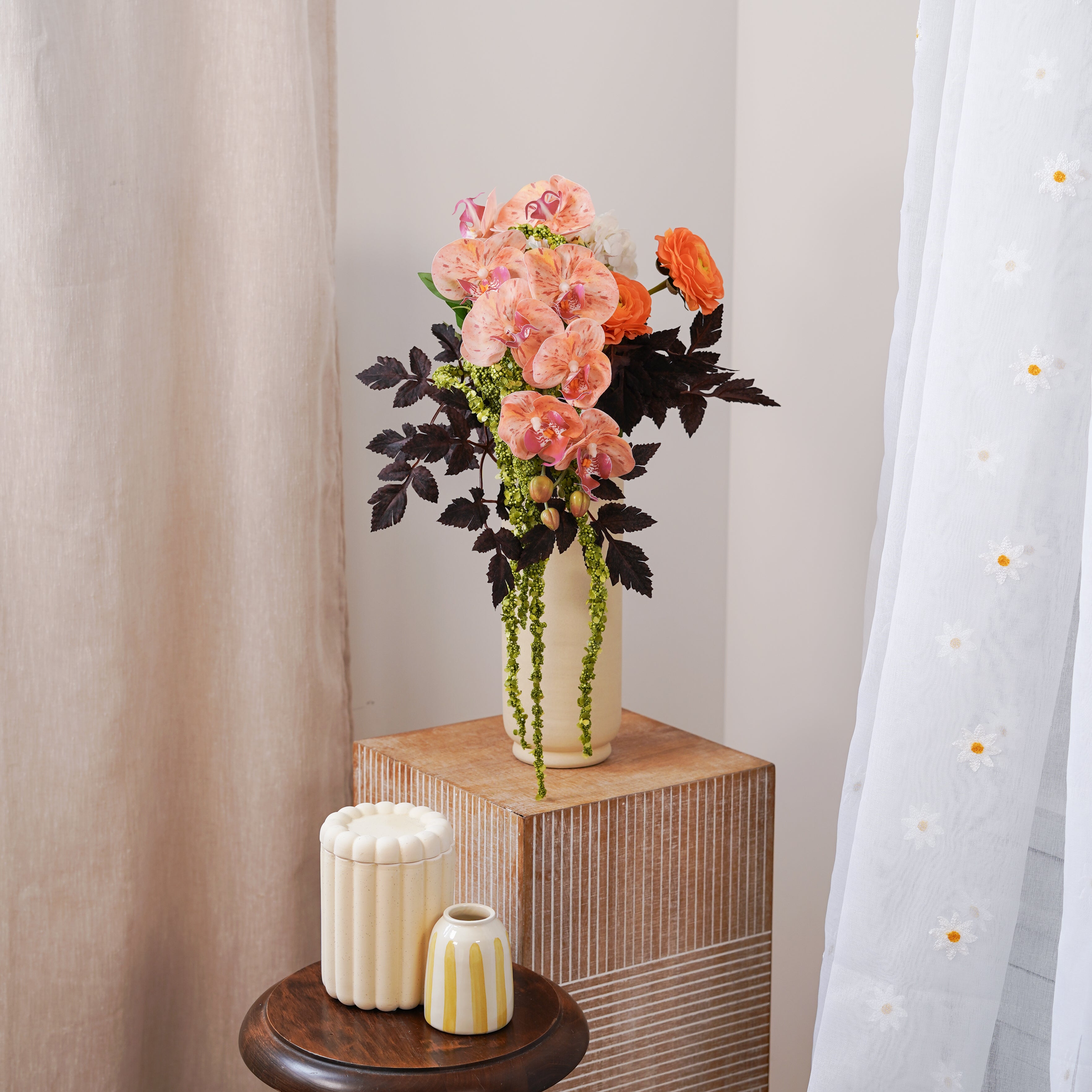 Flowrette Agathe bouquet fleurs artificielles éternel orchidée
