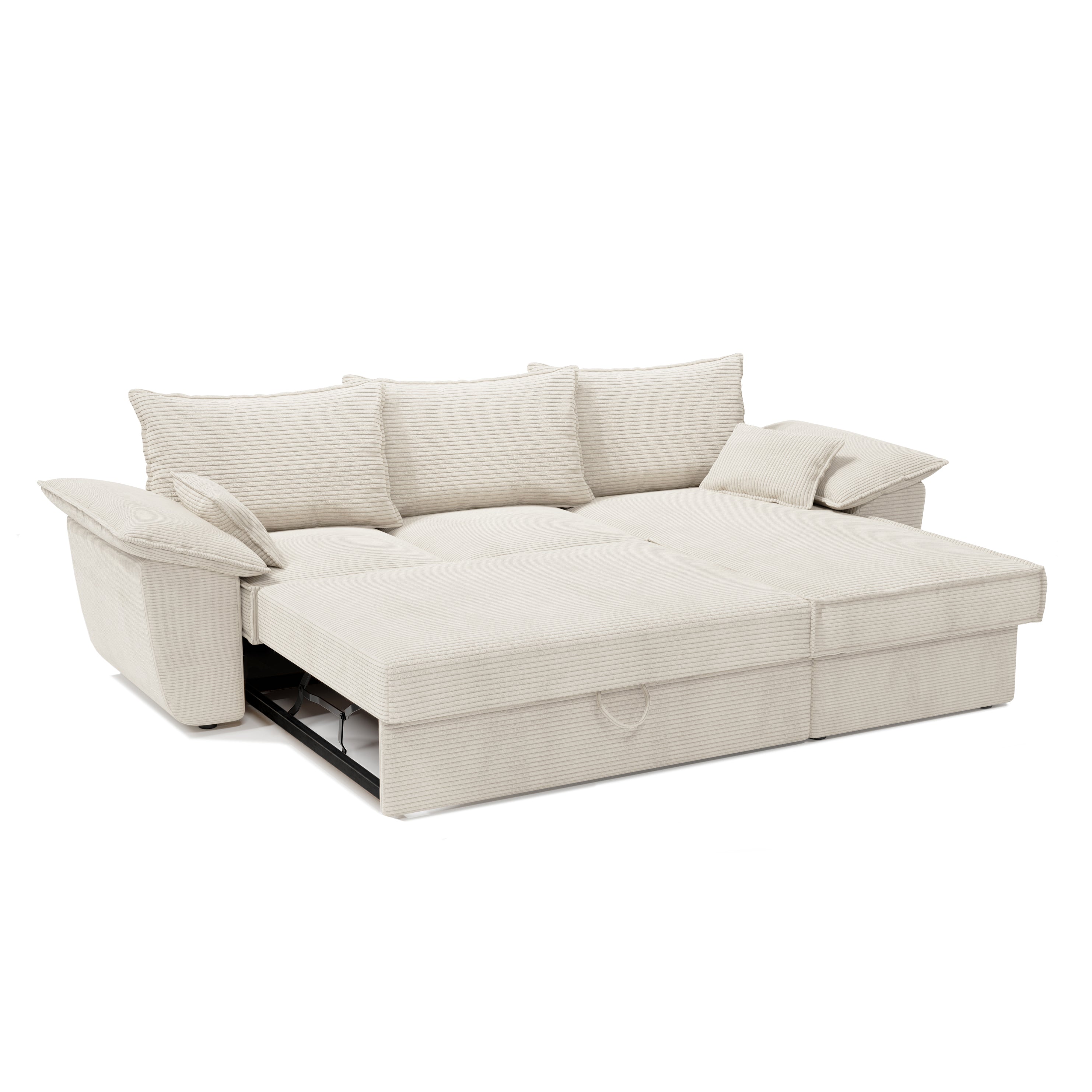 Sia Home Sasha Angle Droit canapé convertible crème coffre
