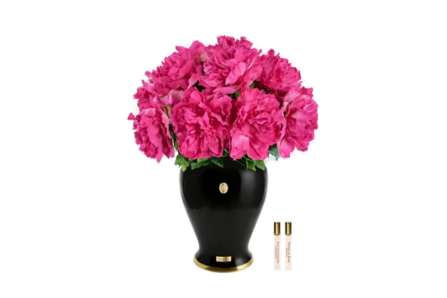 Côte Noire Perfumed Flowers IMPP07 pivoines magenta badge or