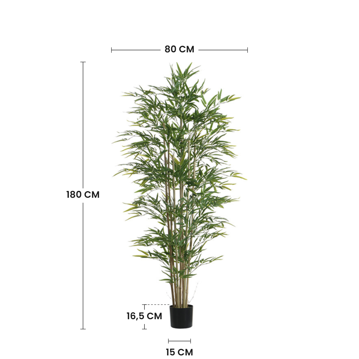 Sia Home Arbres artificiels Bambou en pot 180 cm arbre vert