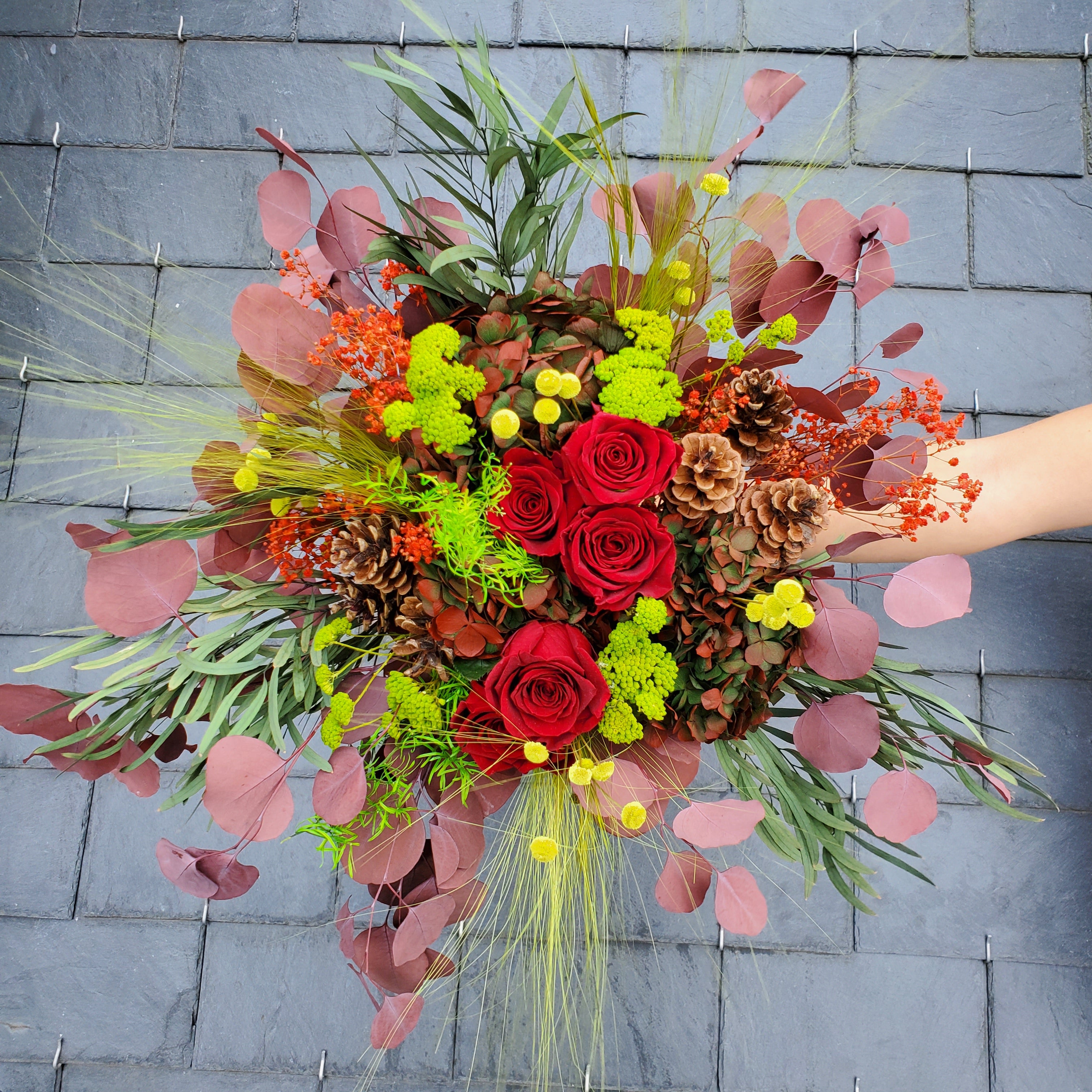Ateliers Ouchamp Villa Léandre bouquet stabilisé Noël 40 cm