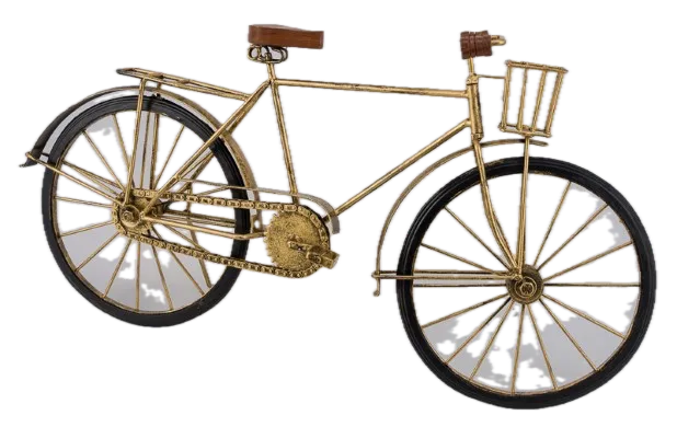Feuillazur Rungis Vélo doré structure déco 58,5x14x28,5cm