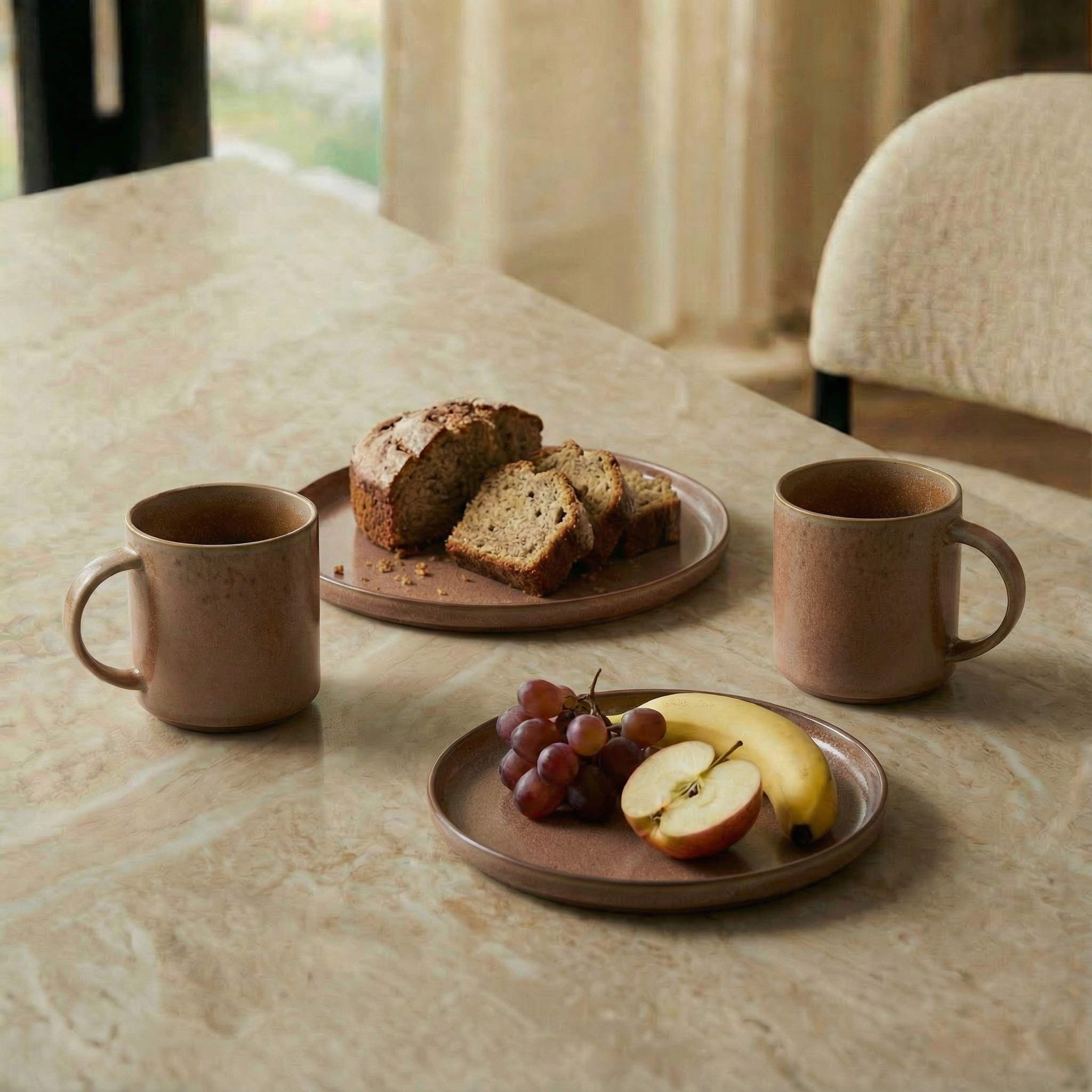 Sia Home Karlstad Service 4 tasses grès blanc 9 cm