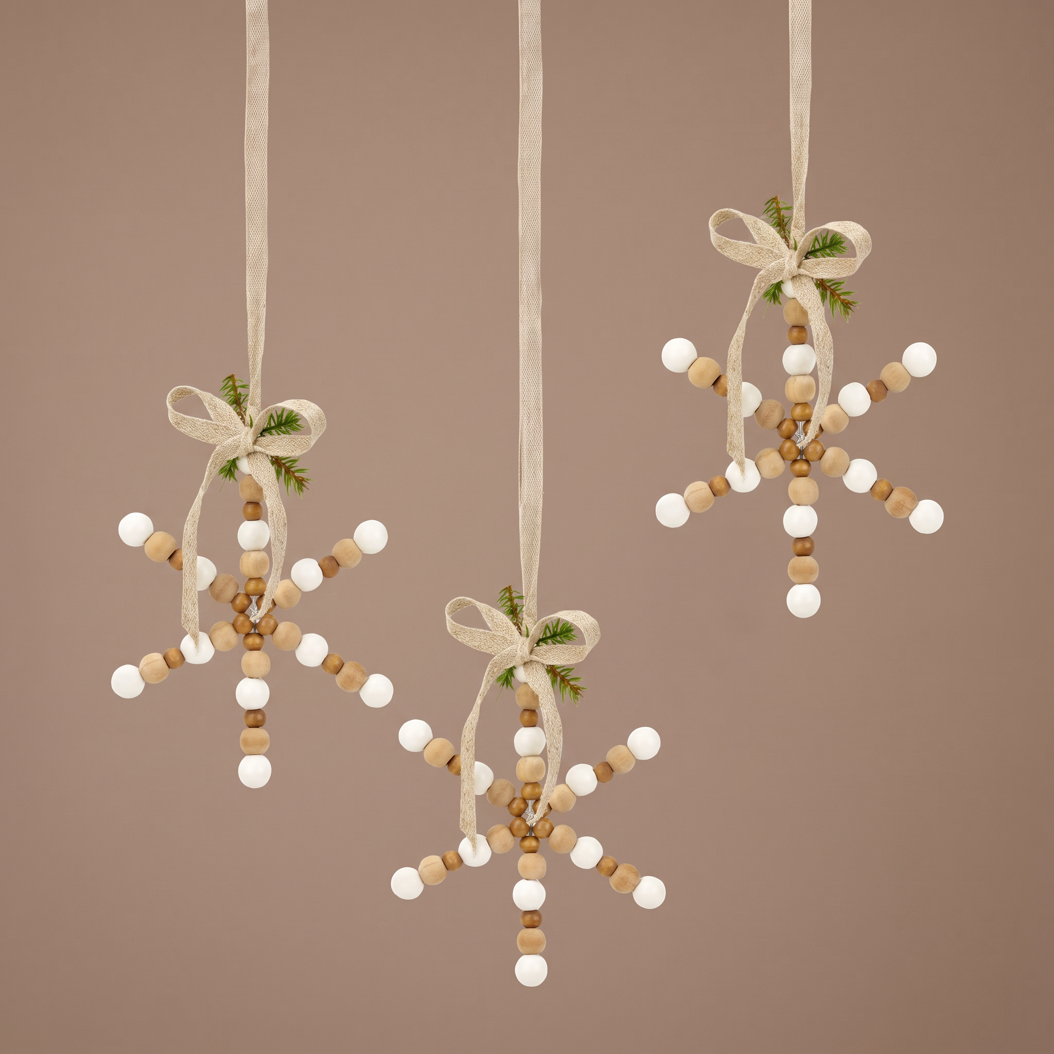 Sia Home Natura suspension de Noël flocon beige 15 cm