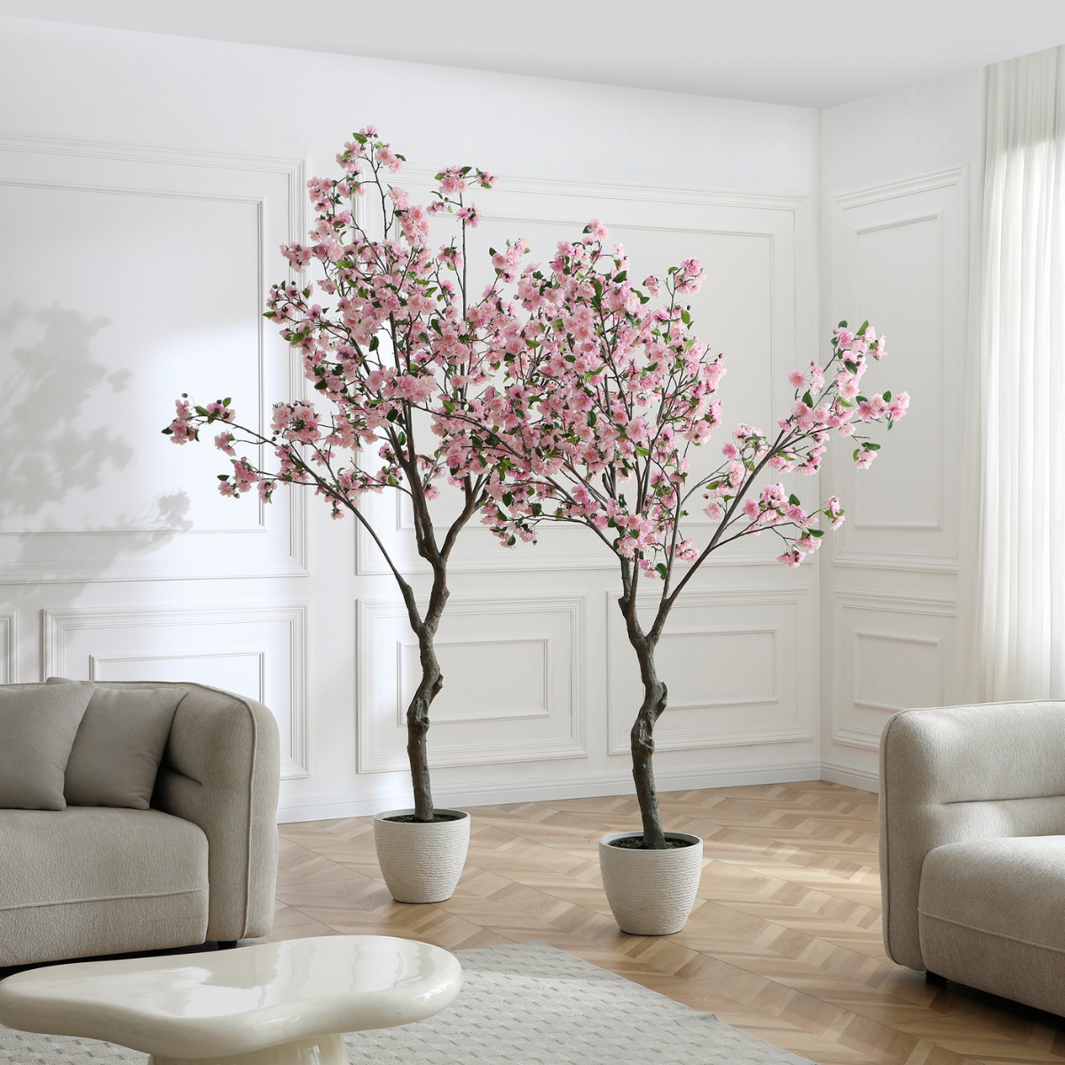 Sia Home Cerisier en fleurs en pot 210 cm arbre rose