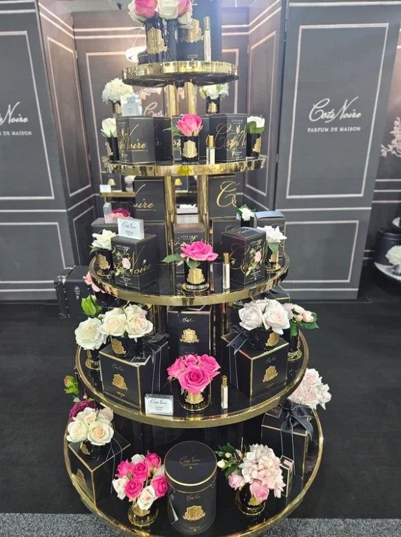Côte Noire Perfumed GMRB47 rose artificielle magenta vase noir
