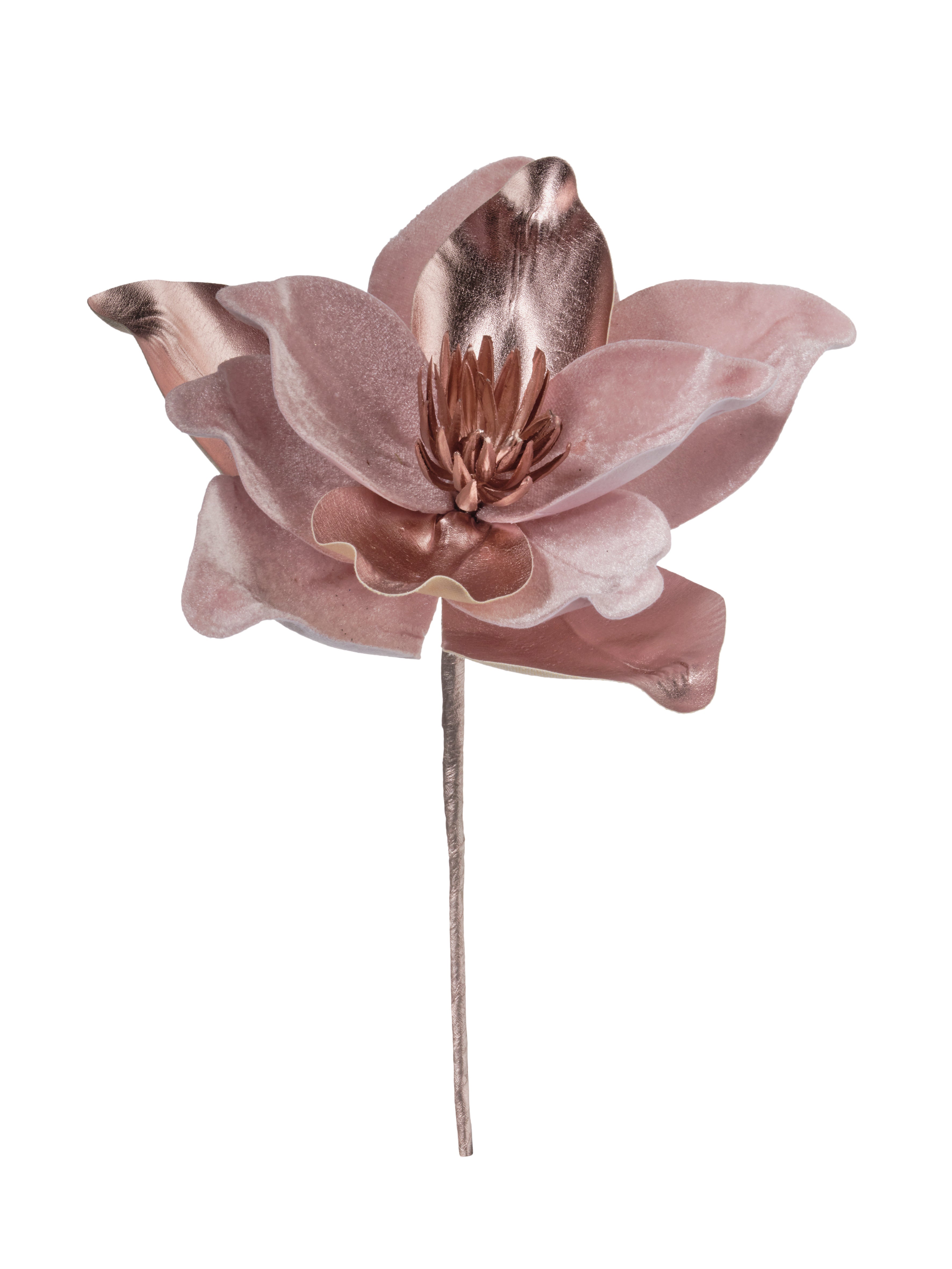 Feuillazur Rungis Tige de magnolia fleur artificielle rose Noël