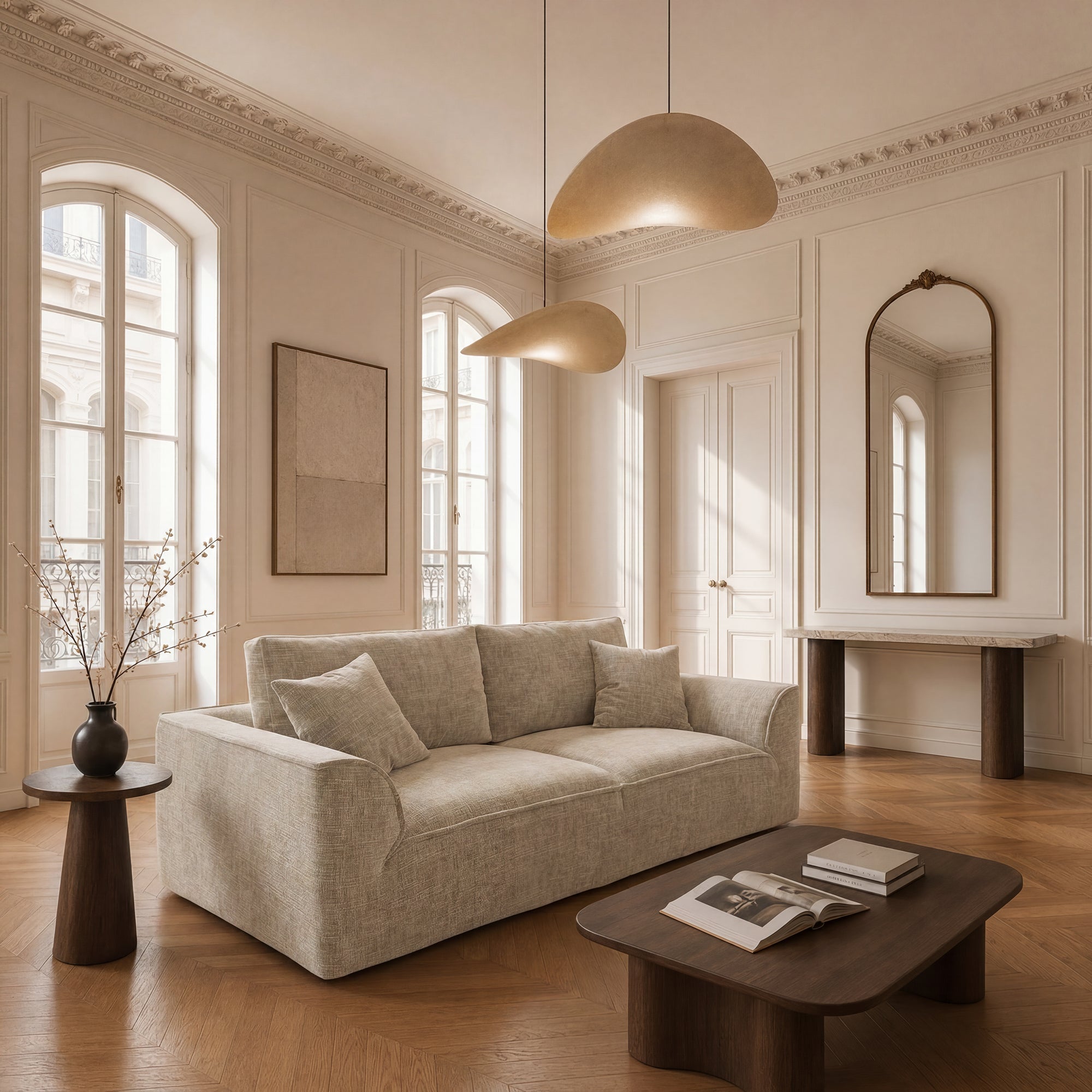 Sia Home PURE canapé 3 places crème velours