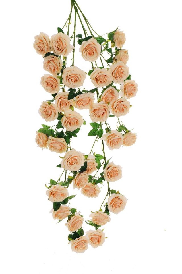 Feuillazur Rungis piquet de rose artificielle saumon 125cm