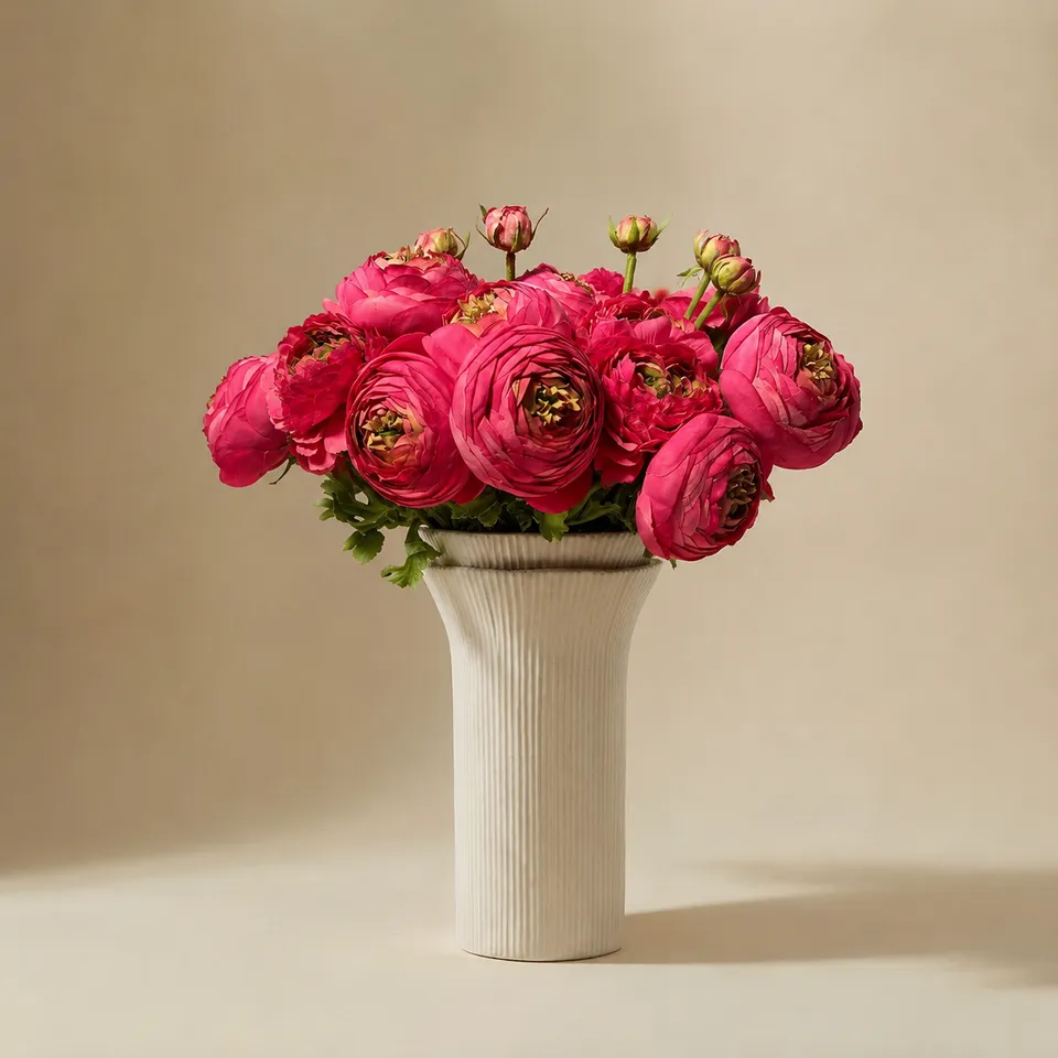 Sia Home Renoncules fuchsia 17 tiges bouquet artificiel fuchsia