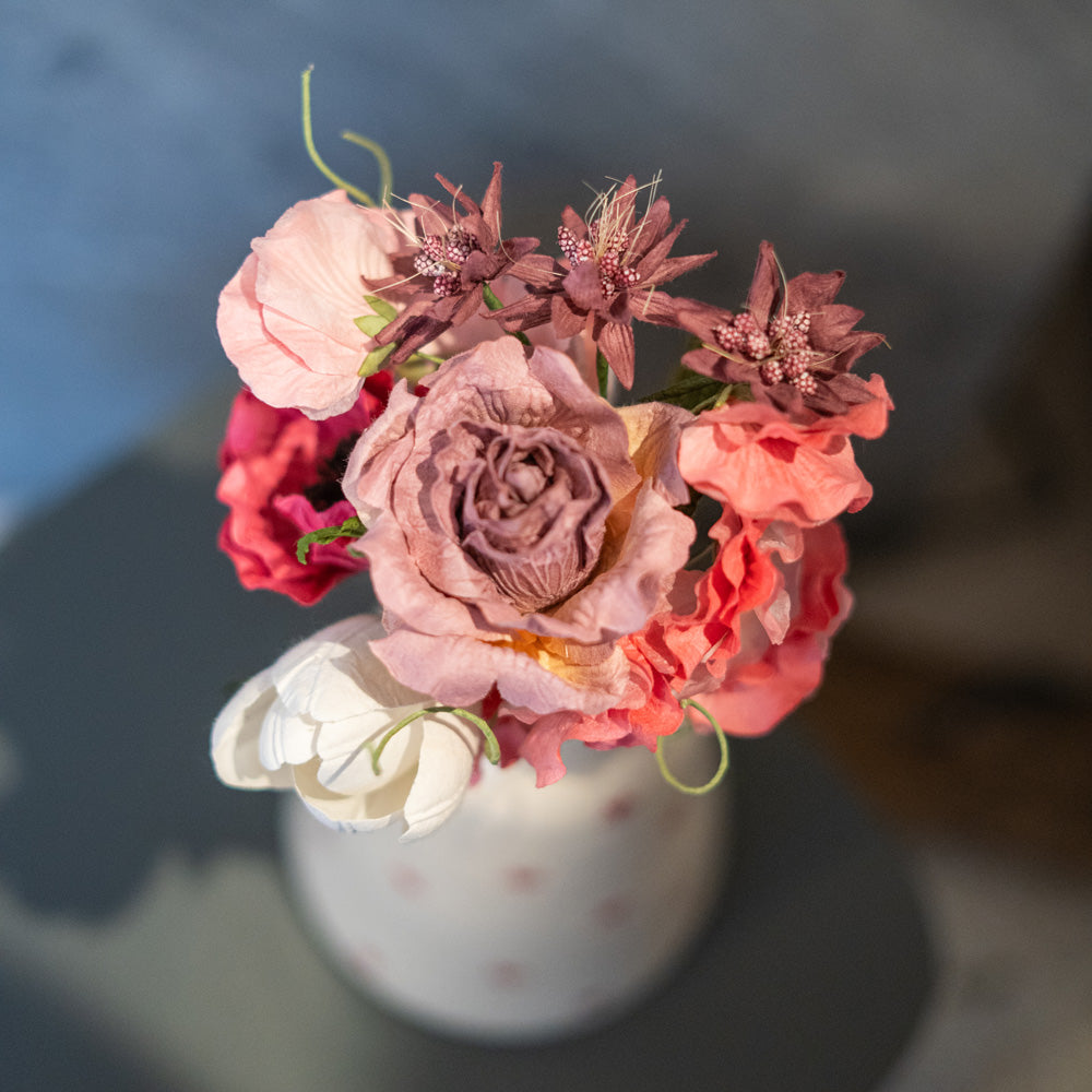 Flowrette Fleurs en papier Bouquet Gainsbourg rose violette et fuchsia