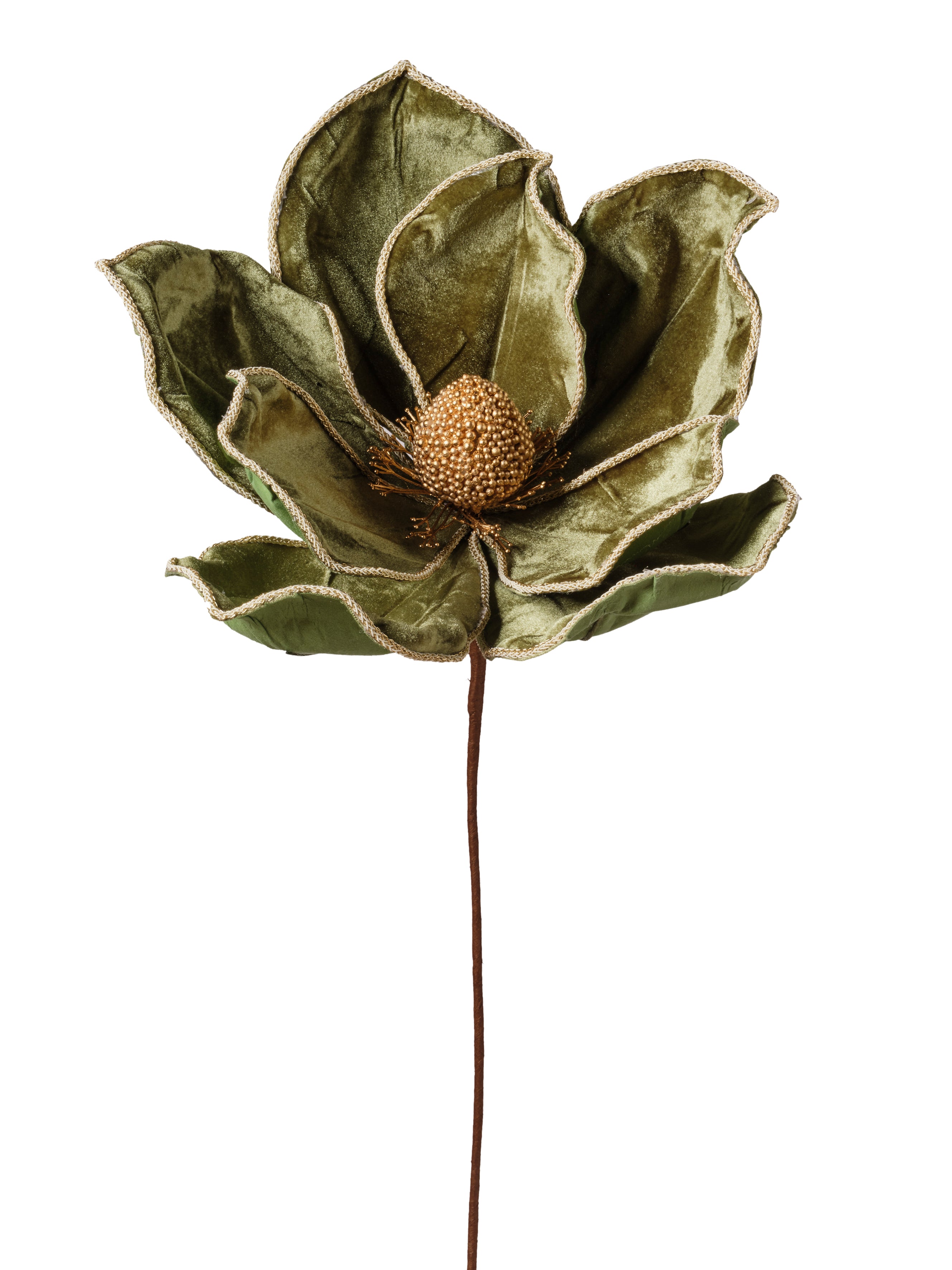 Feuillazur Rungis Tige de magnolia fleur artificielle vert 16cm