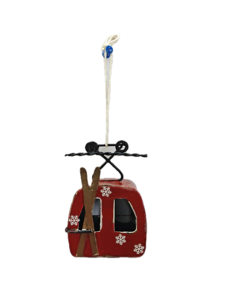 Feuillazur Télécabine décoration Noël doré 12cm