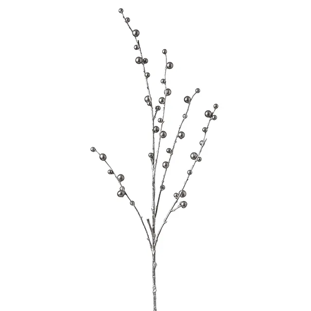 Sia Home Branche de Baies Effet Métallique 83 cm argenté