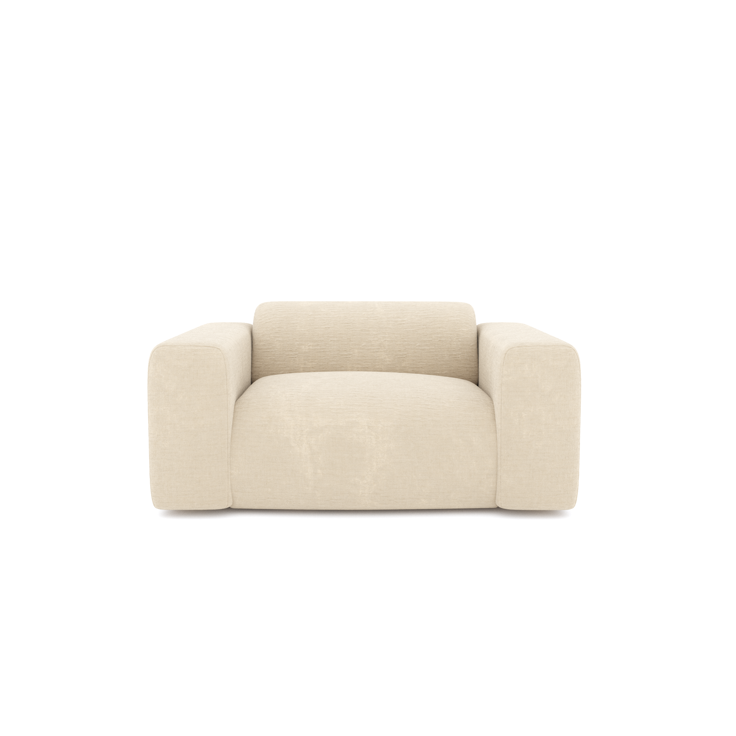 Sia Myra fauteuil tissu crème beige assise arrondie