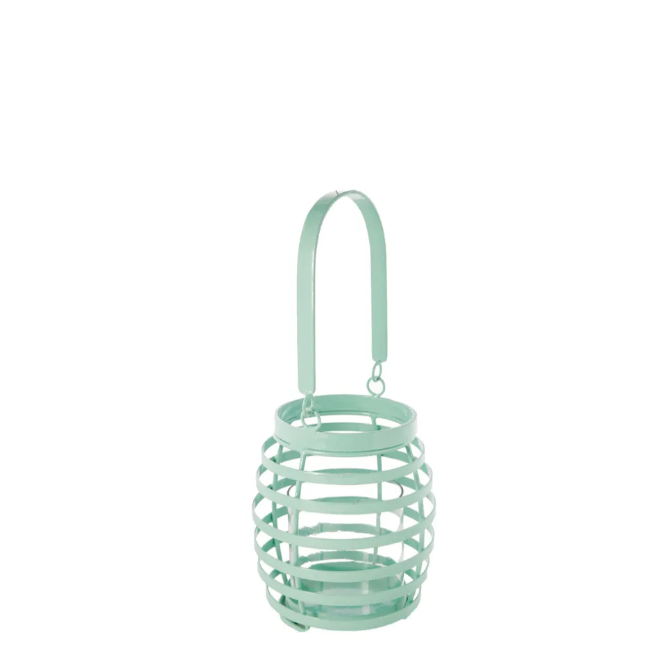 Sia Alice lanterne métal bleu turquoise 16 cm