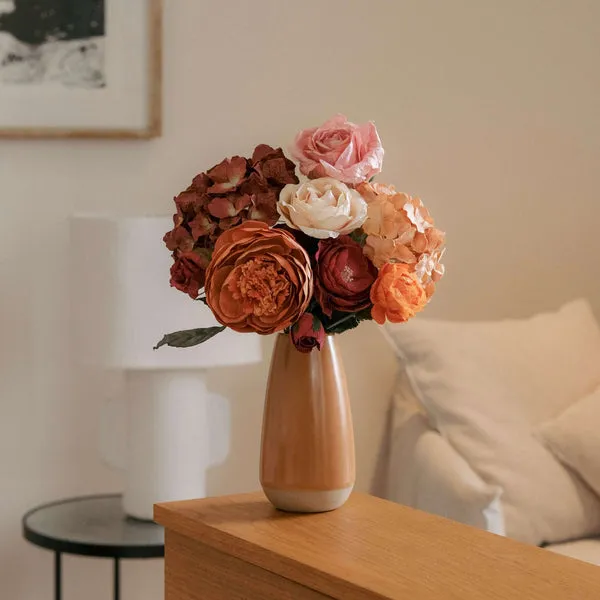 Flowrette Mucha bouquet fleurs en papier terracotta
