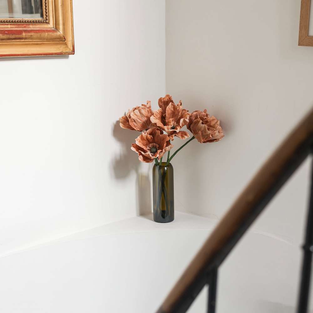 Flowrette Fleurs en papier Grand pavot fleur beige x1