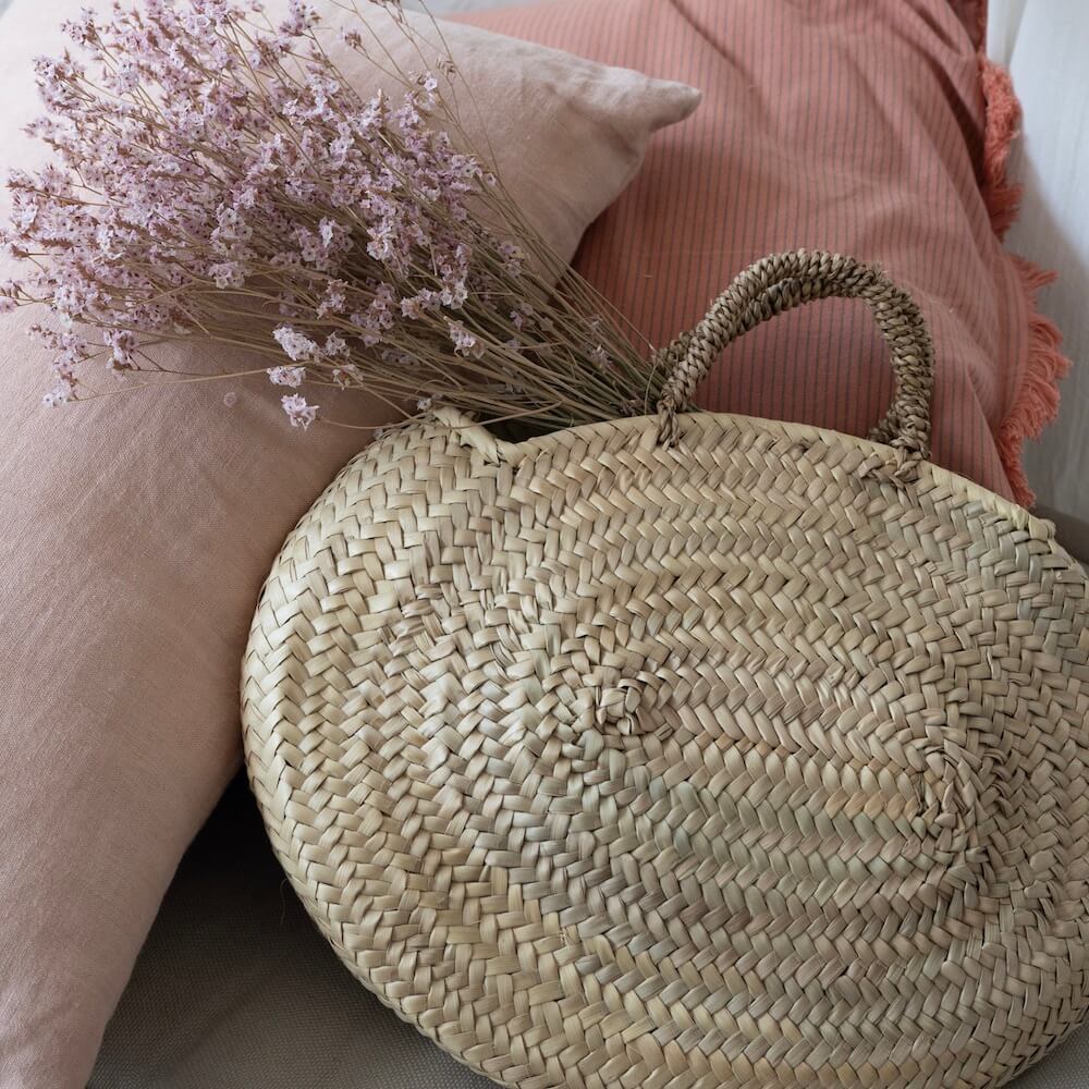 Flowrette Kénitra panier en osier rond diamètre 30cm