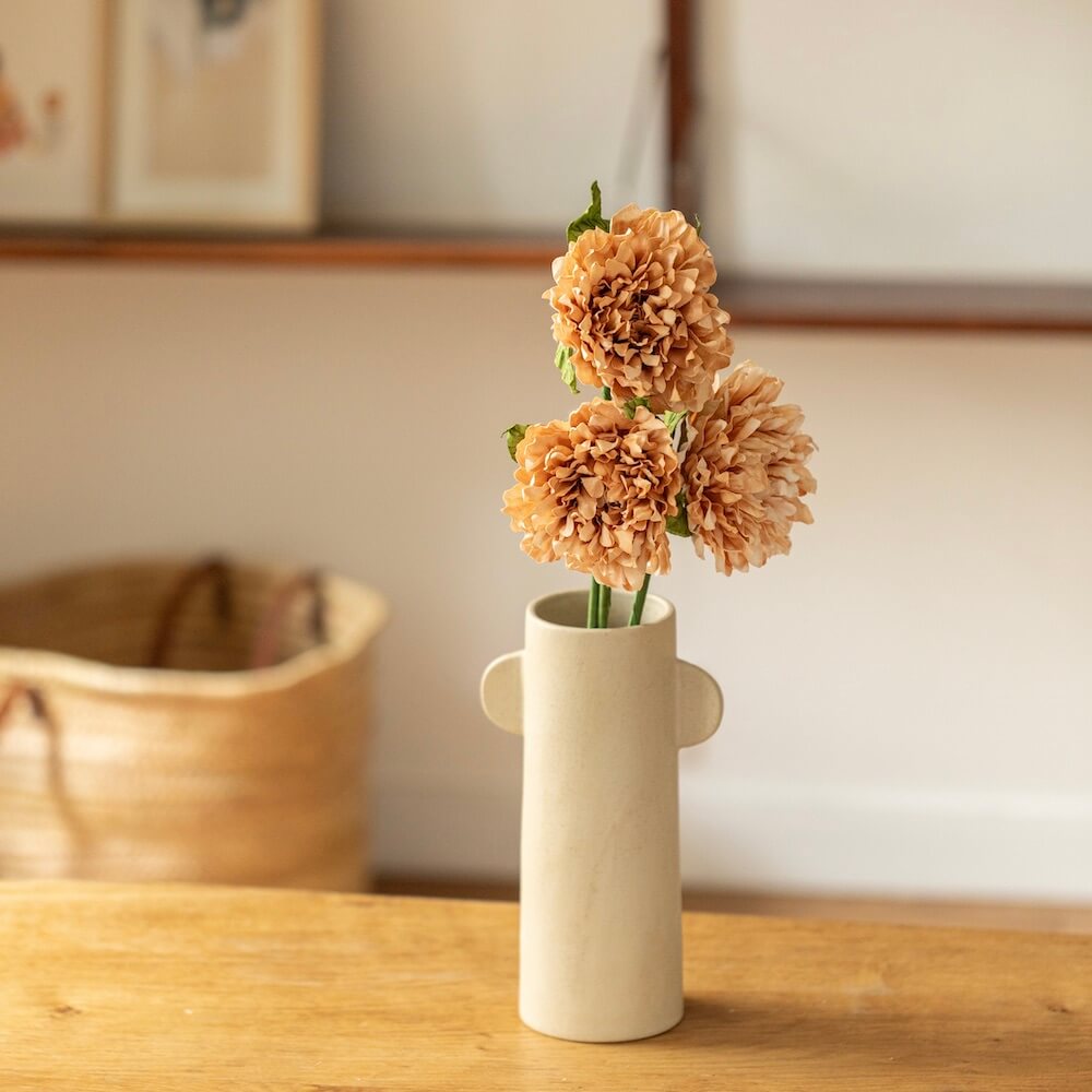 Flowrette Dahlia fleur papier beige x1 tige