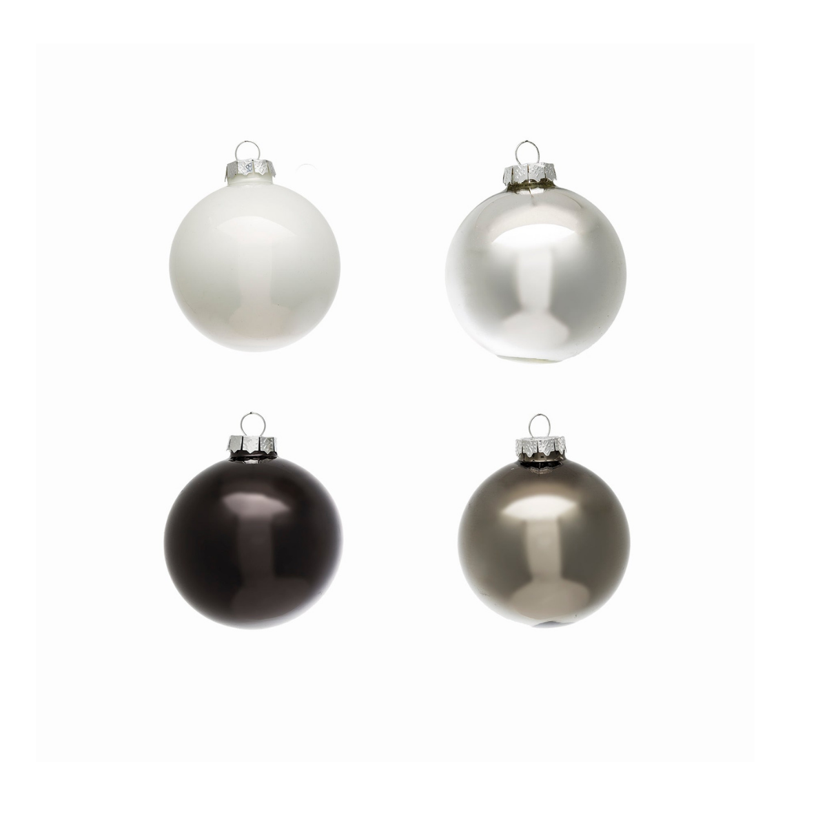 Sia Home Boules coffret 12 boules de Noël gris 6 cm