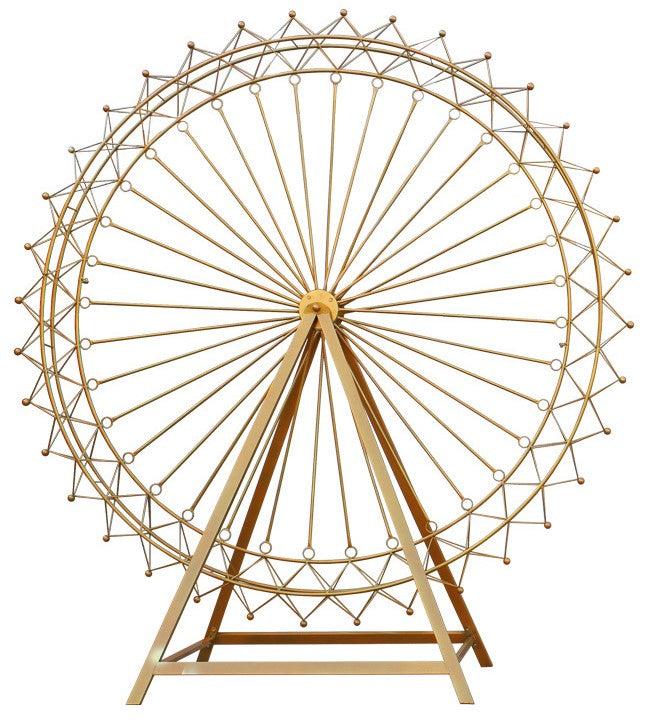 Feuillazur Rungis Structures Grande roue décorative doré 200cm
