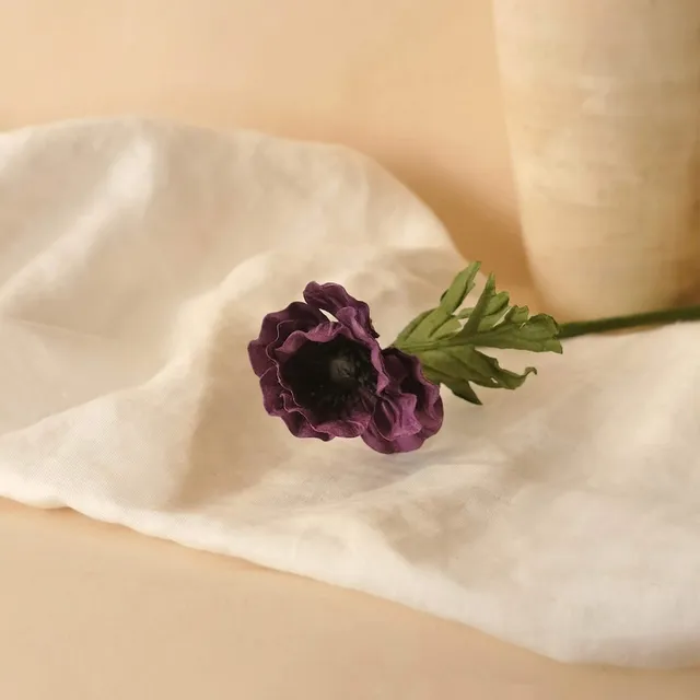 Flowrette Anémone fleur en papier violet x1 durable salon