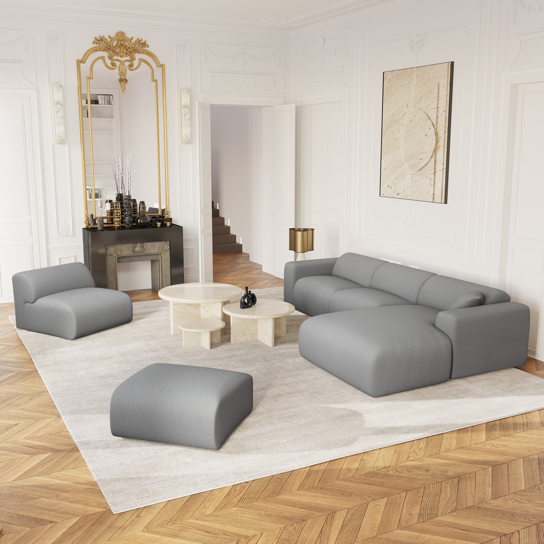 Sia Home Myra canapé d'angle droit beige