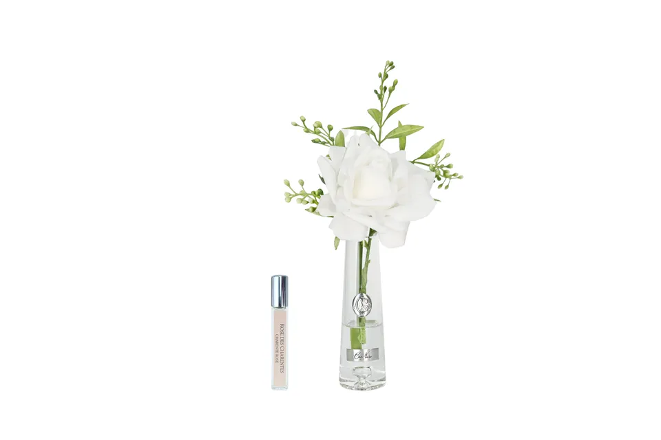 Côte Noire SRS01 rose blanche Summer Roses vase 27 cm