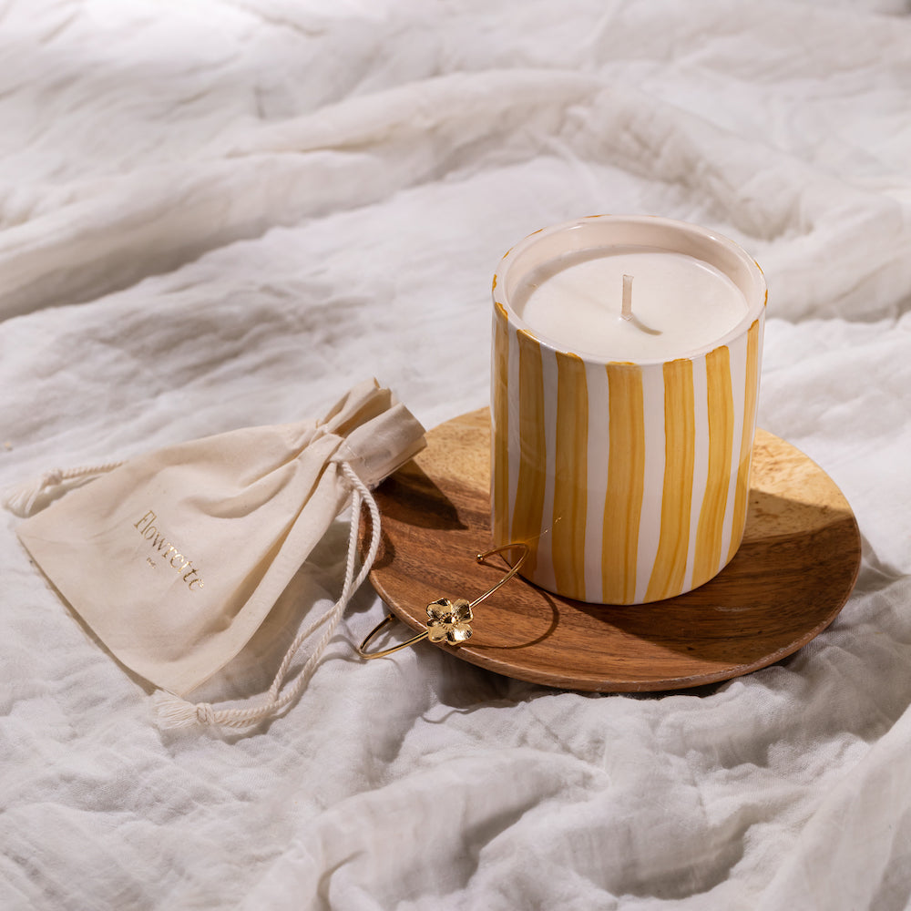 Flowrette Décoration Coffret Tendresse bracelet bougie monoï
