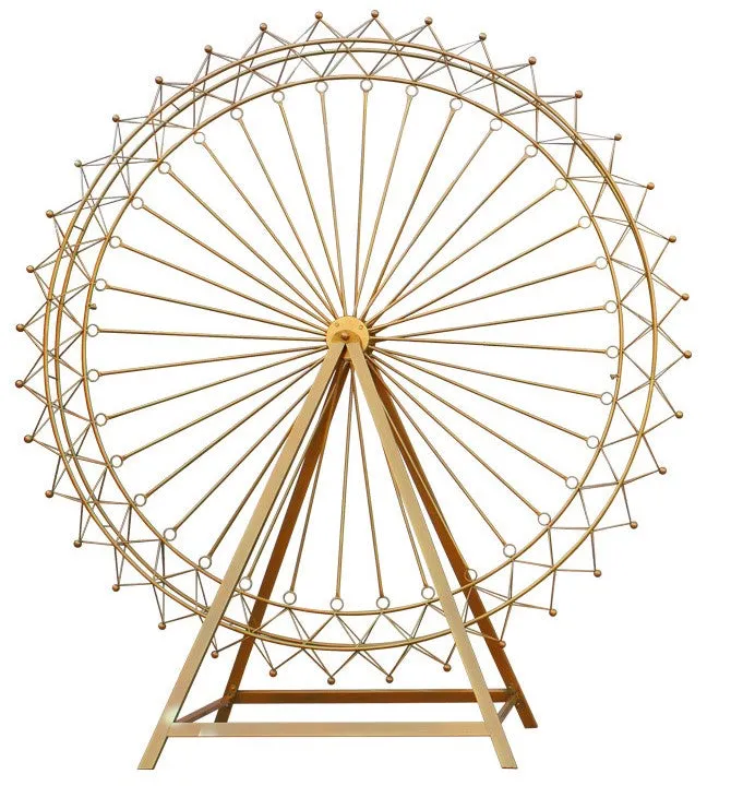 Feuillazur Rungis Structures Grande roue décorative doré 200cm