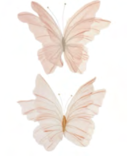 Feuillazur Rungis Papillon en nylon décoratif Bleu lot de 2