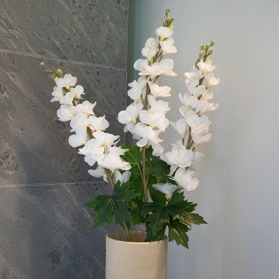Flowrette Delphinium fleur artificielle blanc x1 real touch