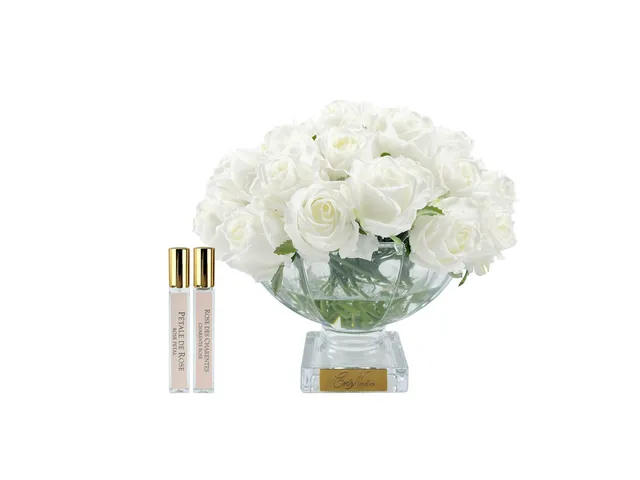 Côte Noire Centrepiece CPRB11 centre de table boutons rose blanche doré