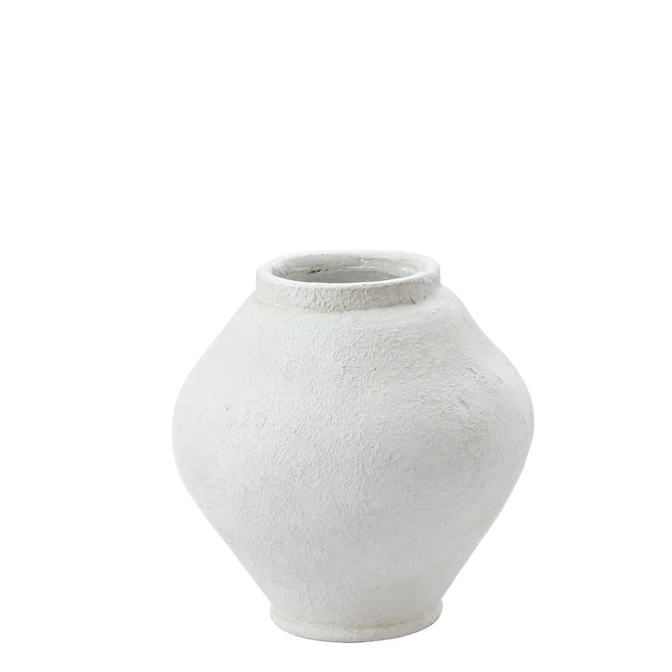 Sia Home Vase Elvea résine Blanc cassé 28 cm
